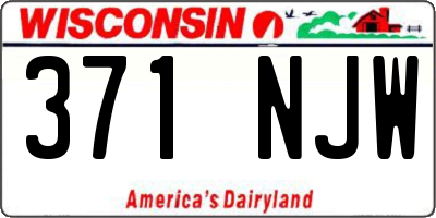 WI license plate 371NJW