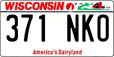 WI license plate 371NKO