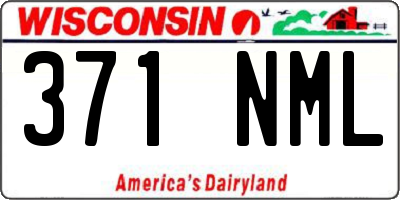 WI license plate 371NML