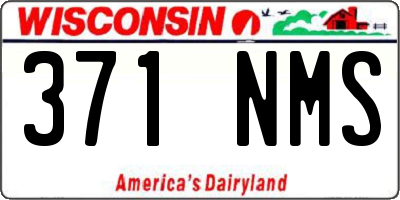 WI license plate 371NMS
