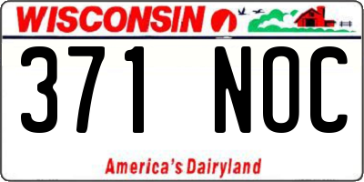 WI license plate 371NOC