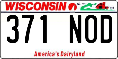 WI license plate 371NOD