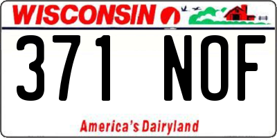 WI license plate 371NOF