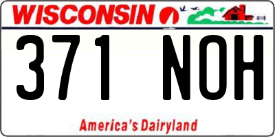 WI license plate 371NOH