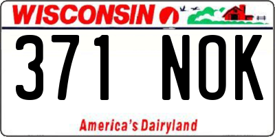 WI license plate 371NOK
