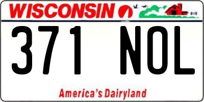 WI license plate 371NOL