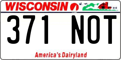 WI license plate 371NOT