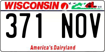 WI license plate 371NOV