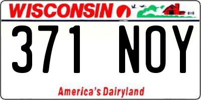 WI license plate 371NOY