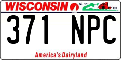 WI license plate 371NPC