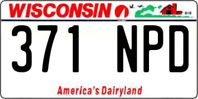 WI license plate 371NPD