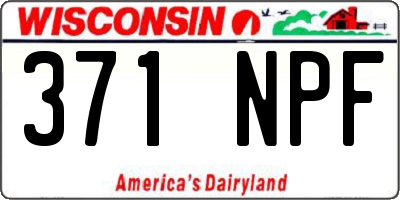 WI license plate 371NPF