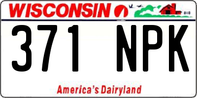 WI license plate 371NPK