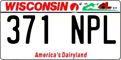 WI license plate 371NPL
