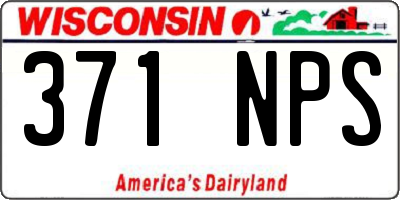 WI license plate 371NPS