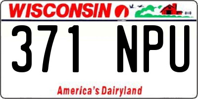 WI license plate 371NPU