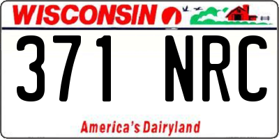 WI license plate 371NRC