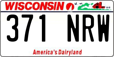 WI license plate 371NRW