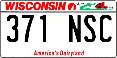 WI license plate 371NSC