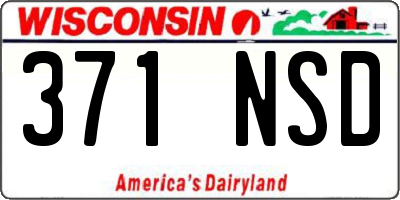 WI license plate 371NSD