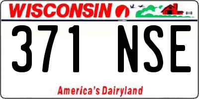 WI license plate 371NSE