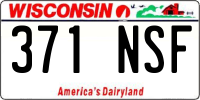 WI license plate 371NSF