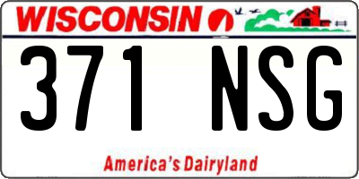 WI license plate 371NSG