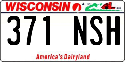 WI license plate 371NSH