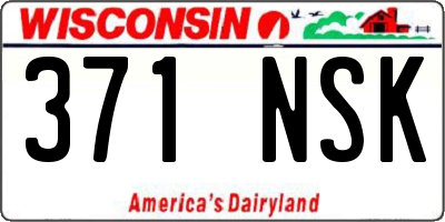 WI license plate 371NSK