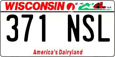 WI license plate 371NSL