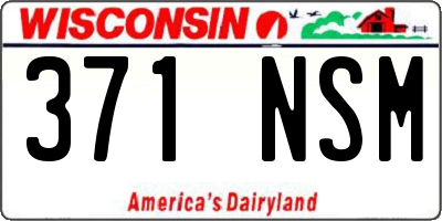 WI license plate 371NSM