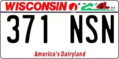 WI license plate 371NSN