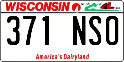 WI license plate 371NSO