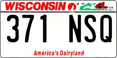 WI license plate 371NSQ