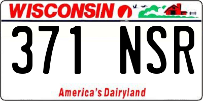 WI license plate 371NSR