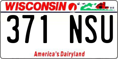 WI license plate 371NSU