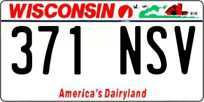 WI license plate 371NSV