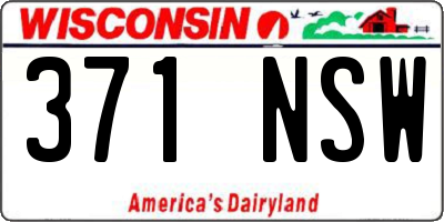 WI license plate 371NSW