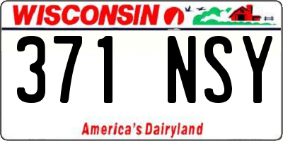 WI license plate 371NSY