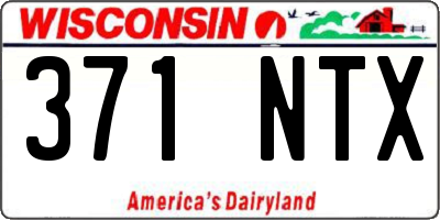 WI license plate 371NTX