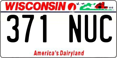 WI license plate 371NUC