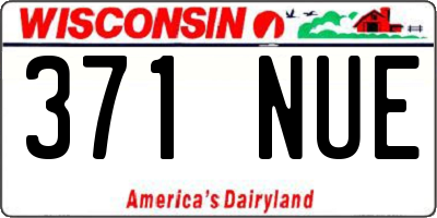 WI license plate 371NUE