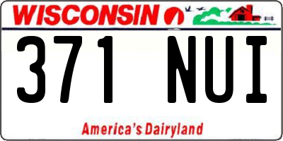 WI license plate 371NUI