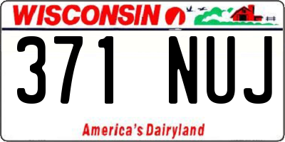WI license plate 371NUJ