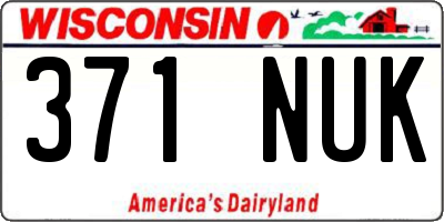 WI license plate 371NUK
