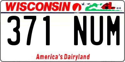 WI license plate 371NUM
