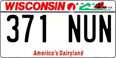 WI license plate 371NUN