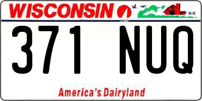 WI license plate 371NUQ