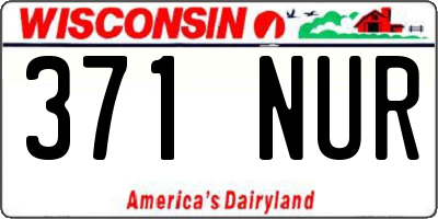 WI license plate 371NUR