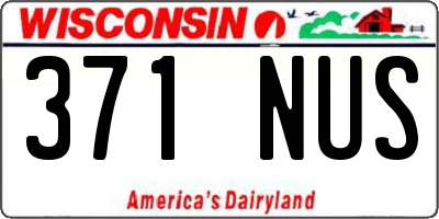 WI license plate 371NUS